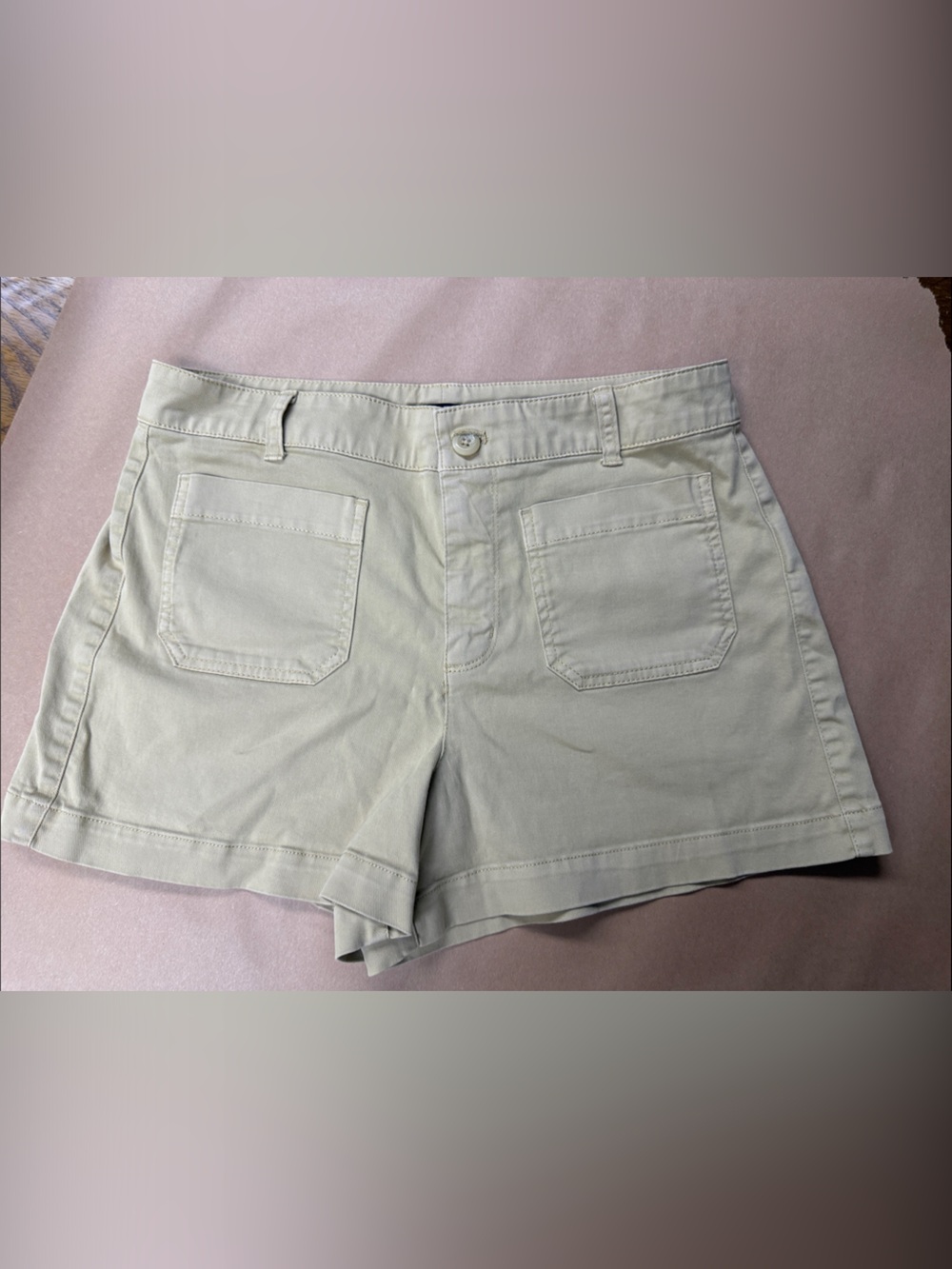 J. Crew Light Beige Flat-Front Cotton Shorts
